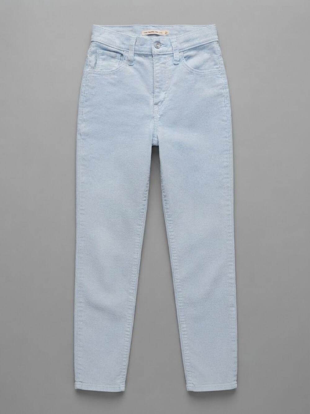 Levi's High Waisted Mom Jeans Womens 25 Light Blue Corduroy Pants Retro Casual